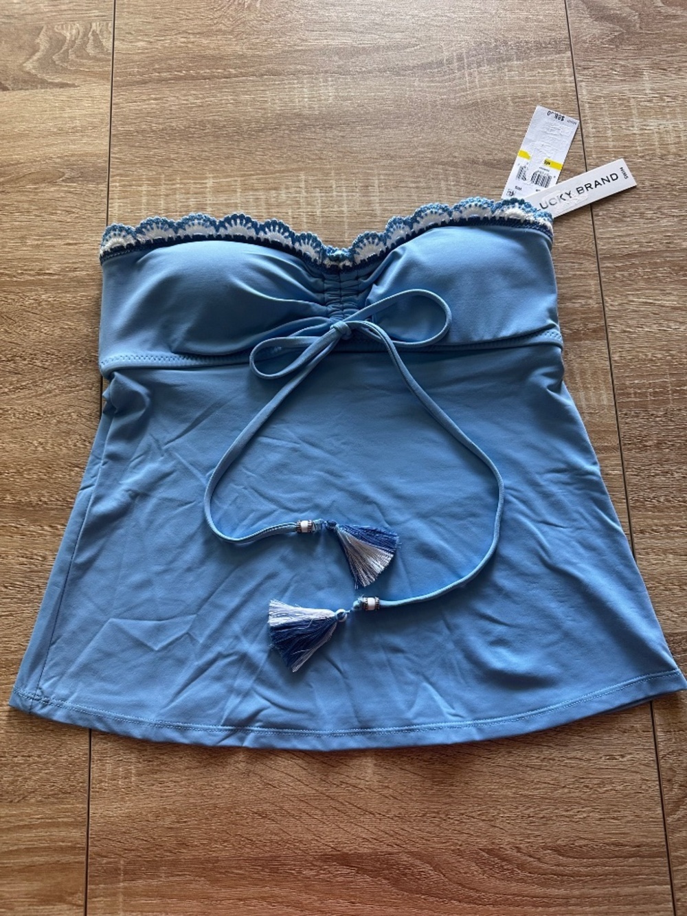 Lucky Brand Malaga Crochet Trim Multi-Way Tankini & Bottoms Swimsuit - Picture 12 of 16